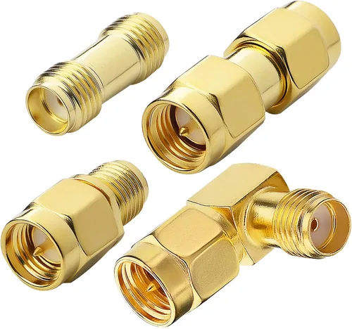 Vista 2 de Cable de antena SMA macho a RPSMA hembra RF adaptador coaxial convertidor paquete de 2 para cable de extensión coaxial WiFi Gold Plated 2PCS SMA