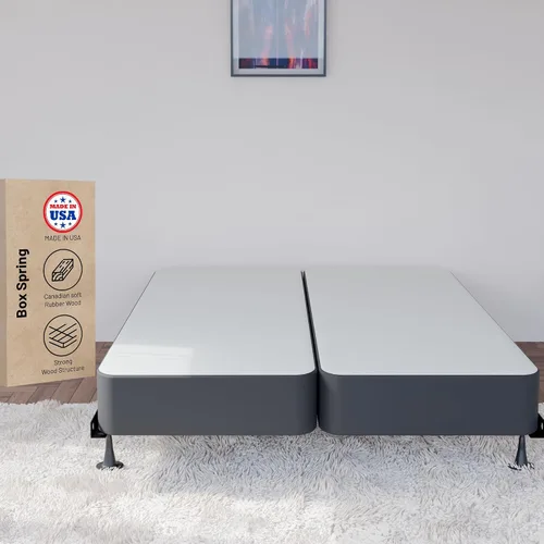Vista 20 de Greaton, Base de cama con somier, tamaño individual, base de colchón de madera de 2 pulgadas, fabricada en Estados Unidos, silenciosa, sin ruido, 2
