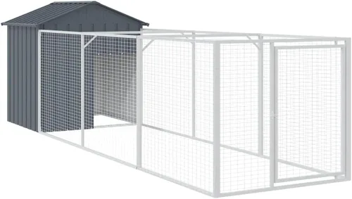 Vista 10 de vidaXL Casa para Perros con Techo Antracita 46.1"x239.8"x48.4" Acero Galvanizado