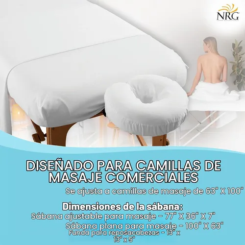 Vista 7 de NRG - Sábanas planas de franela de lujo para mesa de masaje – Ropa de cama de masaje 100% franela de algodón – 160 GSM, 200 hilos – Algodón suave