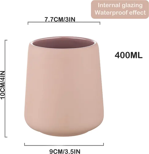 Vista 7 de Soporte para cepillo de dientes mate para baño, soporte para cepillo de dientes, taza de cepillo de dientes de cerámica moderna como soporte