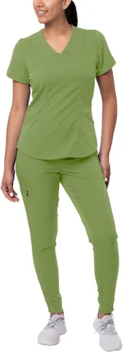 Vista 27 de Adar Pro - Conjunto de uniforme médico atlético moderno para mujer Tela elástica en 4 direcciones, resistente al olor y a las arrugas, ajuste a