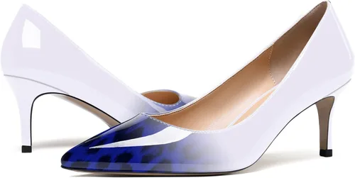 Vista 6 de WAYDERNS Zapatos de tacón medio de charol sólido para mujer, con puntera puntiaguda, 2.5 pulgadas