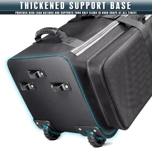 Vista 6 de CHAMPKEY Professional Golf Travel Bags for Airlines with Password Lock - Hard Case Golf Travel Bag with Support Pole and Oversized Wheels