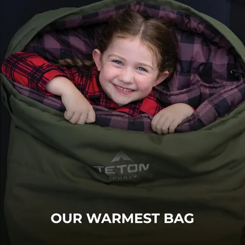 Vista 3 de Teton Bridger Sleeping Bag, Warm and Comfortable Camping Sleeping Bag, Tough Canvas Shell for Camping, Hunting, and Cold Weather Nuez pacana
