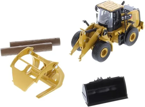 Vista 2 de 1/64 Hybrid Collection Series CAT 950M Cargador de ruedas Tenedor largo y cubo (2 troncos incluidos)