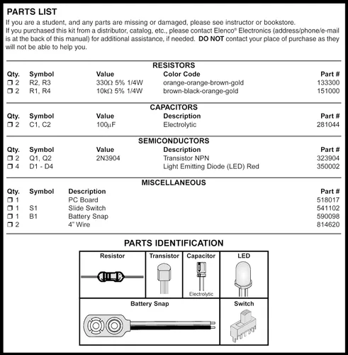 Vista 3 de Elenco Kit de soldadura LED Robot Blinker [requiere soldadura]
