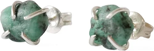 Vista 13 de Aretes de tuerca de cristal con piedra natal para mujer