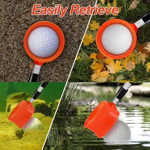 Vista 5 de Golf Ball Retriever - Telescopic Aluminum Alloy Pole and Firm Nylon Cup Grabber