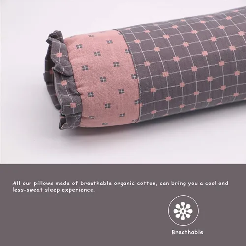 Vista 5 de Almohada cervical de cuello redondo de trigo sarraceno, soporte cervical para personas que duermen de lado y espalda con funda extraíble lavable