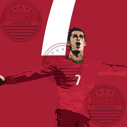 Vista 4 de Póster Cristiano Ronaldo - Portugal Art
