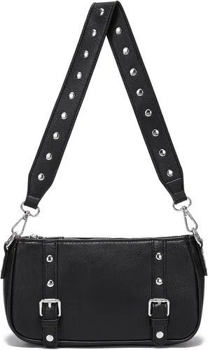 Vista 9 de Y2K - Bolso de hombro pequeño para mujer, estilo punk, con tachuelas