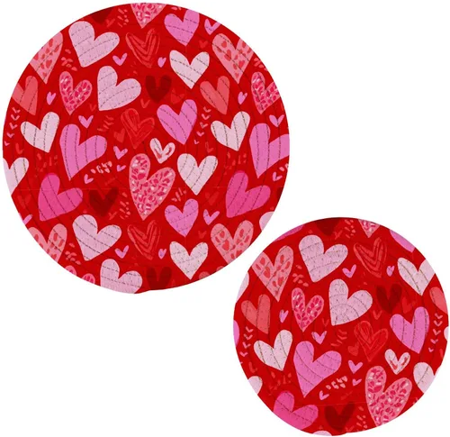 Vista 8 de Boccsty Tapete de salvamanteles de carnaval de Mardi Gras con cuentas de colores, 2 unidades de tejido redondo, para mesa de cocina, protector