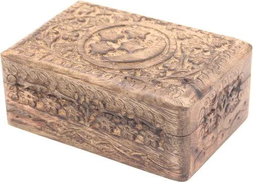Vista 13 de KayJayStyles - Caja de almacenamiento de madera para la joyería, tallada a mano