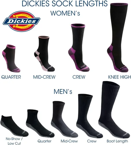 Vista 5 de Dickies Women's Dri-Tech Fashion Moisture Control Crew Socks (6, 12 Pairs)
