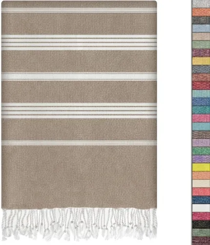 Vista 11 de EPHESUS TOWELS Toalla de playa turca de gran tamaño de 38 x 70 pulgadas, diseño sultán, toalla turca para playa, baño, piscina, gimnasio, yoga
