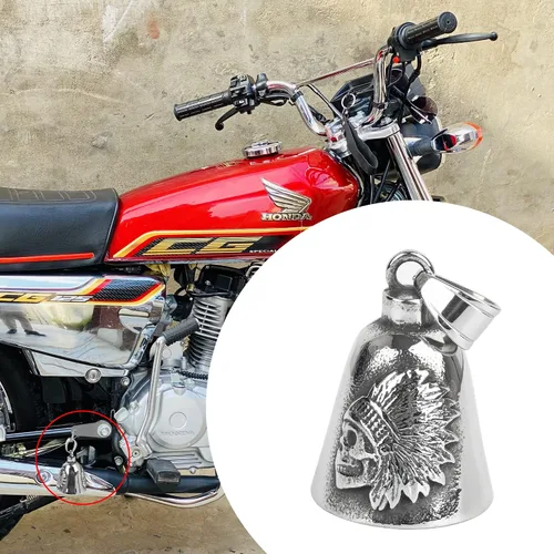 Vista 5 de Motorcycle Bell for Luck, Bell with Hanger, Drive Safe for Bikers Riders