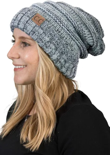 Vista 102 de Funky Junque Gorro de moda de punto trenzado de talla extragrande, grueso, abrigado, suave y holgado
