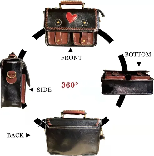 Vista 6 de TSAWES Bolso bandolera vintage clásico Cambridge para trabajo bolso cruzado de trabajo bolso de mano para iPad de 97 pulgadas