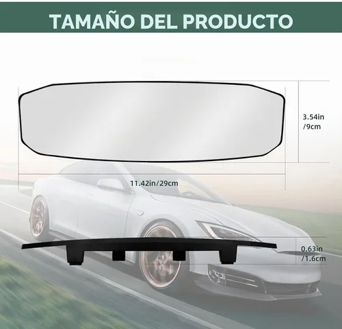 Vista 2 de NTNEV Espejo retrovisor grande de 12 pulgadas x 3.5 pulgadas, espejo retrovisor panorámico antirreflejos de gran angular, espejo retrovisor