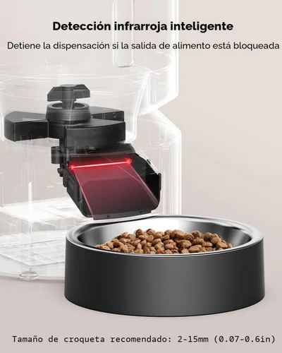 Vista 6 de PETLIBRO Comedero automático para gatos – Dispensador programable de alimentos para mascotas de 3 litros con almacenamiento hermético, control