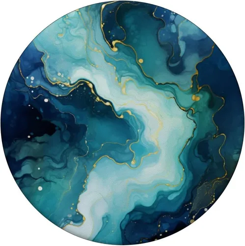 Vista 3 de PopSockets estándar PopGrip con piedra gemóloga calcedonia azul de ágata de hielo