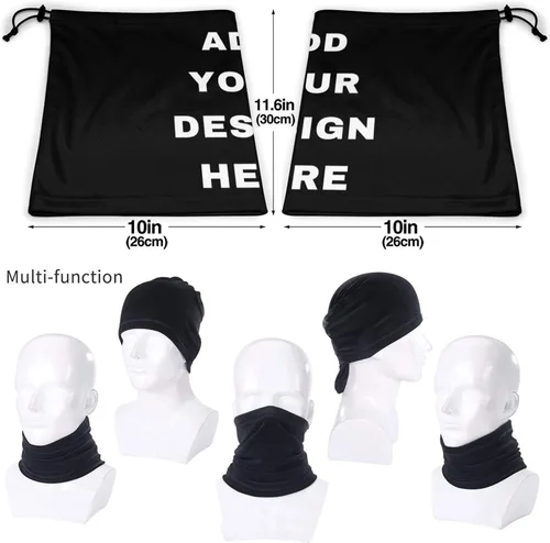 Vista 5 de Custom Face Mask Reusable for Men & Women,Personalized Microfiber Neck Warmer Neck Gaiter Face Mask Bandana Balaclava