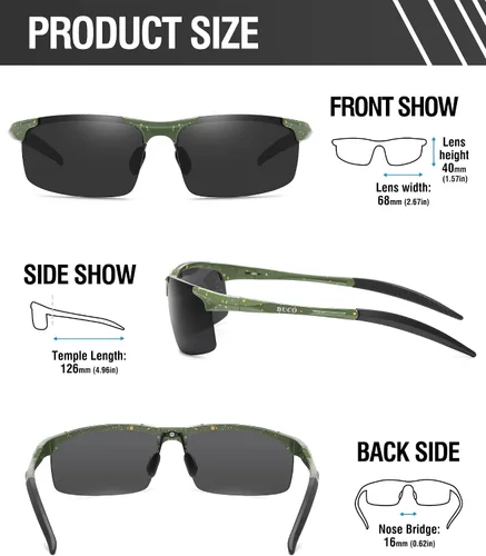 Vista 93 de Duco - Gafas de sol deportivas polarizadas para hombre con protección UV 8177s