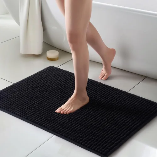 Vista 9 de FRESHMINT Alfombra de baño de felpilla gruesa y grumosa, 17"x24", alfombrilla de baño antideslizante, accesorio decorativo suave, linda alfombrilla