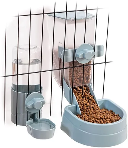 Vista 14 de Oncpcare Dispensador Automático de Alimentos para Conejos de 1L, Cuencos de Alimentos y Agua para Conejos, Comedero Pequeño para Mascotas con Tapa