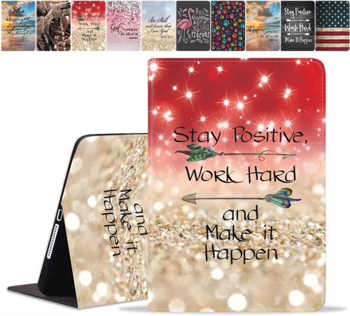 Vista 9 de Funda para Samsung Galaxy Tab A8 de 10.5 pulgadas (SM-X200/X205/X207), funda delgada de piel sintética con función de encendido y apagado automático