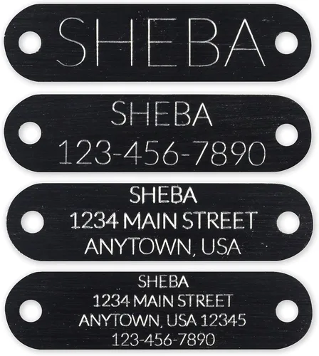 Vista 4 de Personalized Spiked Bridle Leather Dog Collar, Engraved Matte Black Metal Nameplate (Mustard Yellow)