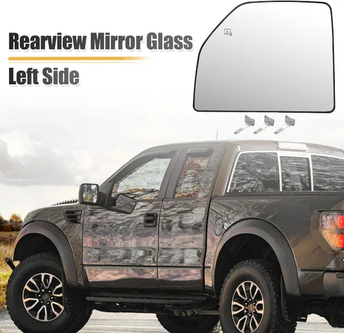 Vista 2 de X AUTOHAUX Espejo de remolque del lado izquierdo del conductor, cristal superior calefactado con soporte trasero No.FL3Z17K707Q para Ford F250 F350