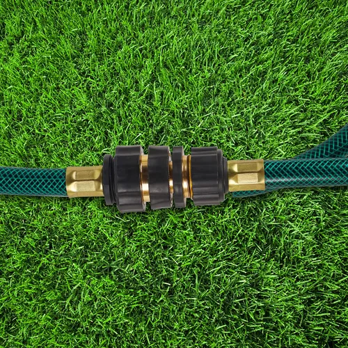 Vista 5 de Biswing Conector rápido de manguera de jardín de 3/4 pulgadas, accesorios de manguera de jardín de conexión rápida macho y hembra de aluminio