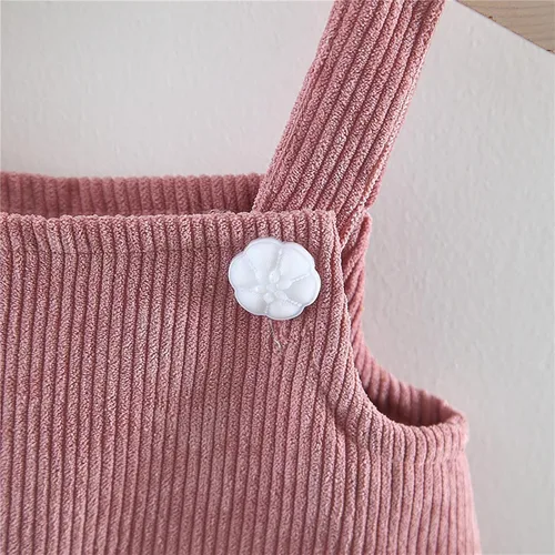 Vista 5 de Camiseta de manga larga con cuello de encaje y tirantes a rayas para niñas