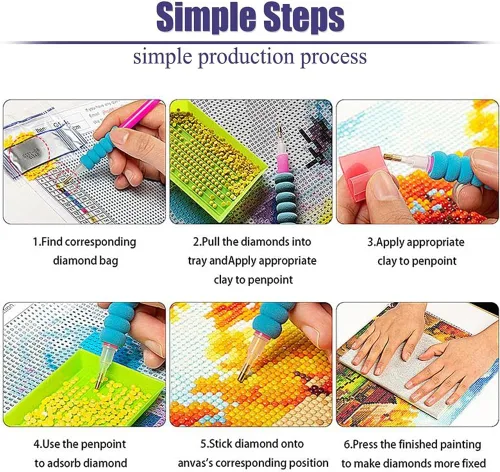Vista 6 de Paquete de 2 Kits de Pintura de Diamantes, Grandes Kits de Pintura de Diamantes 5D DIY de Flor de Diente de León para Adultos, Arte y Manualidades