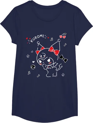 Vista 23 de Kuromi Camiseta Mischievous Tee Shirt Negro