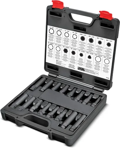 Vista 10 de Powerbuilt Juego de llaves de tuerca de eje de impacto de 1/2" de 1/2" de 8
