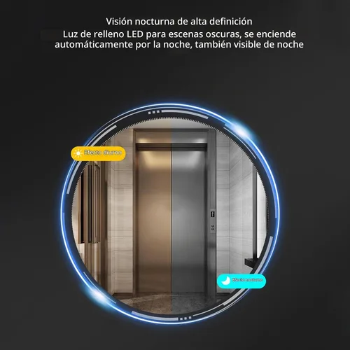 Vista 3 de Cámara de timbre, 8MP 1080P 170° Cámara de seguridad gran angular con micrófono videollamada, 2 vías de conversación nocturna timbre de video