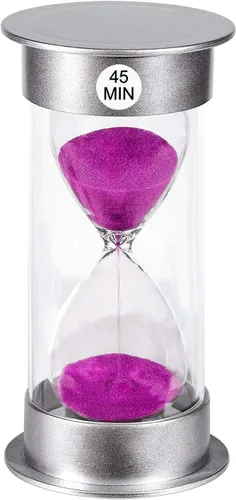 Vista 35 de Temporizador de arena de 1 minuto, reloj de arena de plástico de 1 minuto, reloj de arena pequeño de un minuto, temporizador de cristal de arena Azul