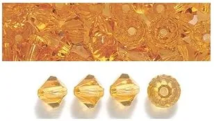 Vista 2 de PRECIOSA Diamante de cristal checo de 0.157 in/cuentas de bicona, topacio, 144 piezas