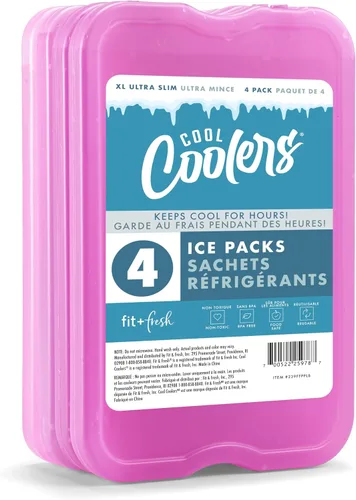 Vista 15 de Cool Coolers by Fit & Fresh XL Slim Ice Packs, Quick Freeze Reusable Ice Packs for Lunch Boxes & Coolers, Long-Lasting, Space Saving Cooler Ice Packs