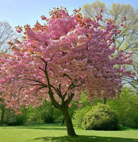 Vista 6 de Prunus serrulata (Cereza Japonesa, Sakura, Cereza Colina, Cereza Oriental, Cereza de Asia Oriental) Semillas de árbol, Flores vistosas, Semillas