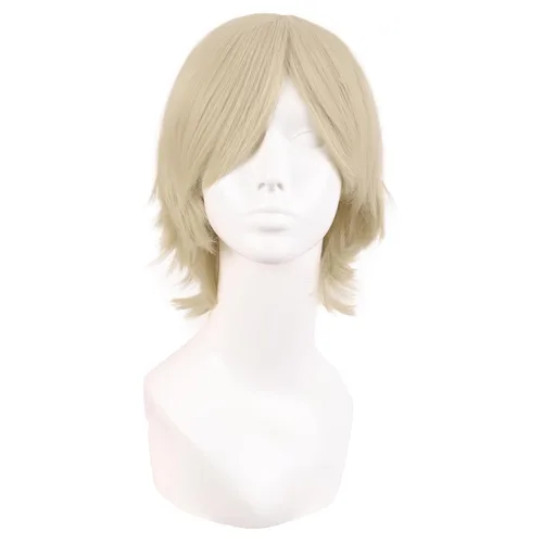 Vista 23 de MapofBeauty 12 pulgadas/30 cm Hombres corto recto Cosplay traje peluca, negro