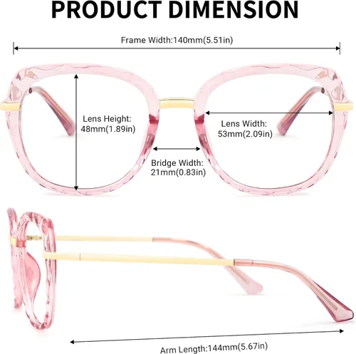 Vista 6 de Zeelool Lentes gruesos de gran tamaño Cat Eye TR90 con bloqueo de luz azul para mujer Daisy OT959223