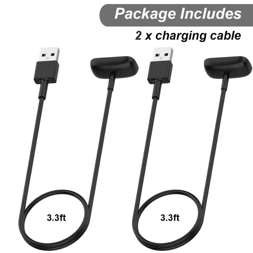 Vista 8 de Cargador para Fitbit Charge 6/5, Fitbit Luxe, cable de carga USB de repuesto para rastreadores de fitness [2 unidades, 3.3 ft/3.3 pies]