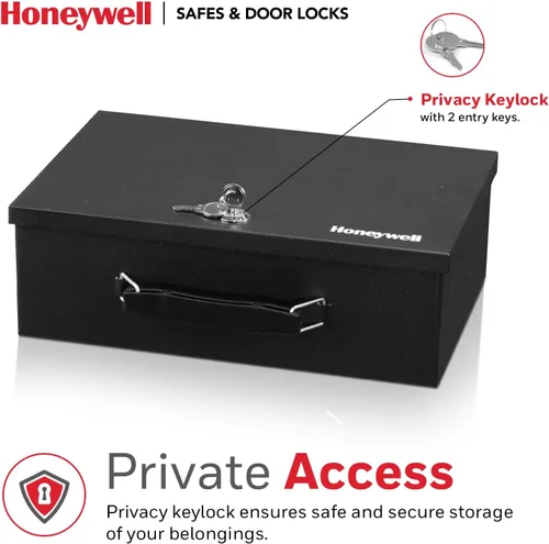 Vista 5 de Honeywell Cajas de seguridad y cerraduras de puerta - Caja de seguridad pequeña para el hogar - Caja de seguridad resistente al fuego con llaves