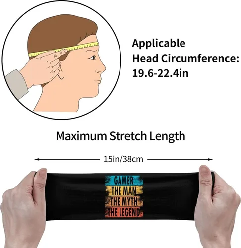 Vista 7 de Gamer The Man The Myth The Legend Headband for Men Women Sports Sweatband for Fitness Exercise Moisture Wicking Running Yoga Hairbands