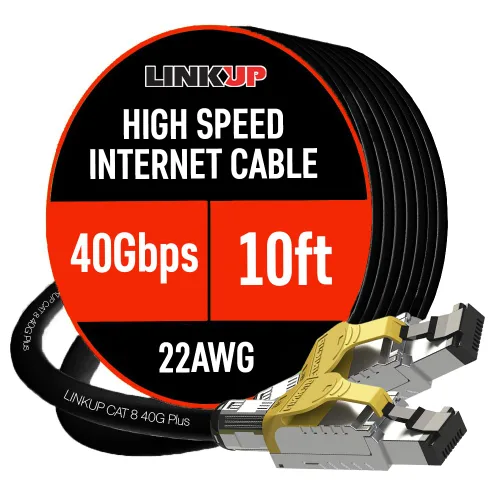 Vista 12 de LINKUP Cable Ethernet Cat 8 Cable largo de Internet Conexión LAN de alta velocidad Conectores RJ45 Uso con Cat 5/Cat 6/Cat 7 Óptimo