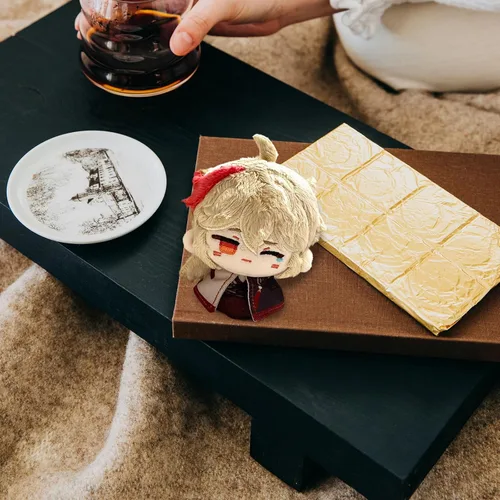 Vista 6 de CALEMBOU Llavero de peluche de anime para mochila, figura de felpa de Chibi de 4 pulgadas, peluche de Al Haitham Kaveh Kazuha para fanáticos (kazuha)